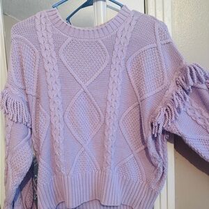 Time and Tru Lilac Cable Knit Sweater